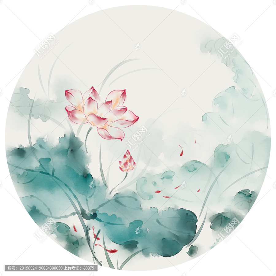 意境荷花裝飾畫