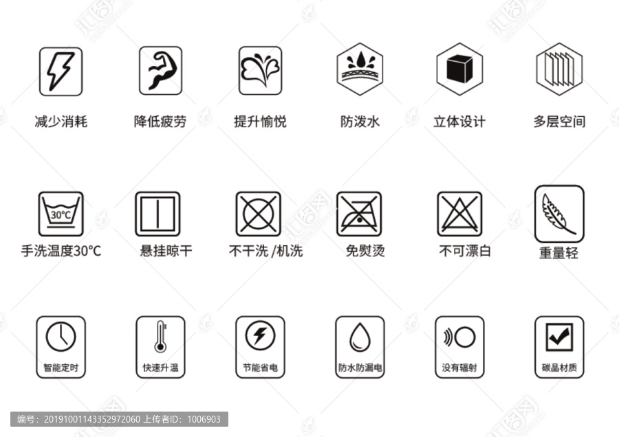 電商類小圖標(biāo)防水防刮透氣舒適