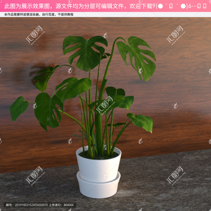 C4D盆栽模型