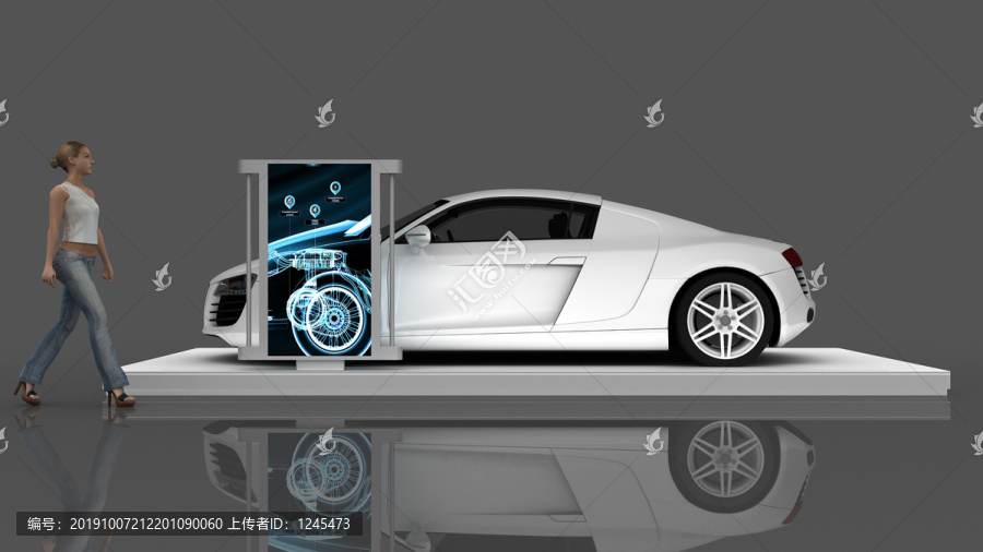汽車互動(dòng)滑屏體驗(yàn)裝置3d模型