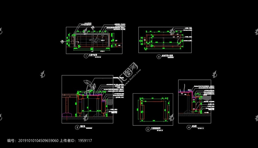 屋頂鏡面水景無邊際水景施工圖