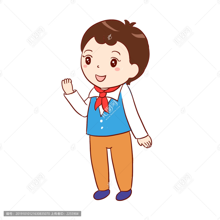 少先隊(duì)員學(xué)生手繪卡通元素