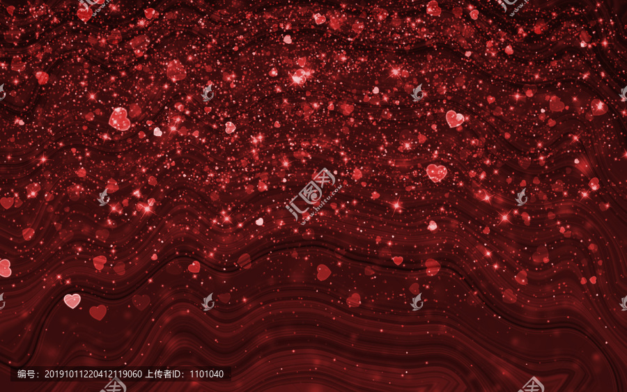 紅色愛(ài)心星空背景
