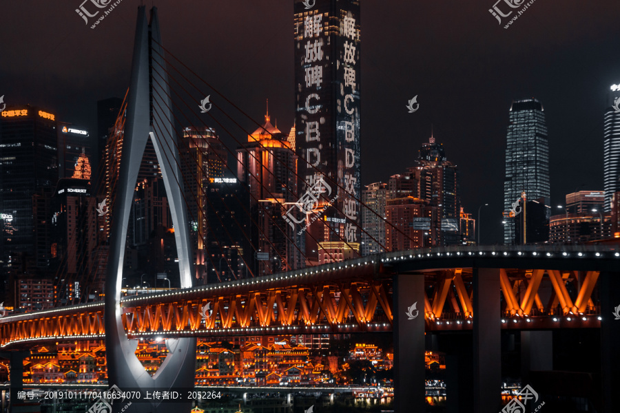 黑金风格重庆夜景