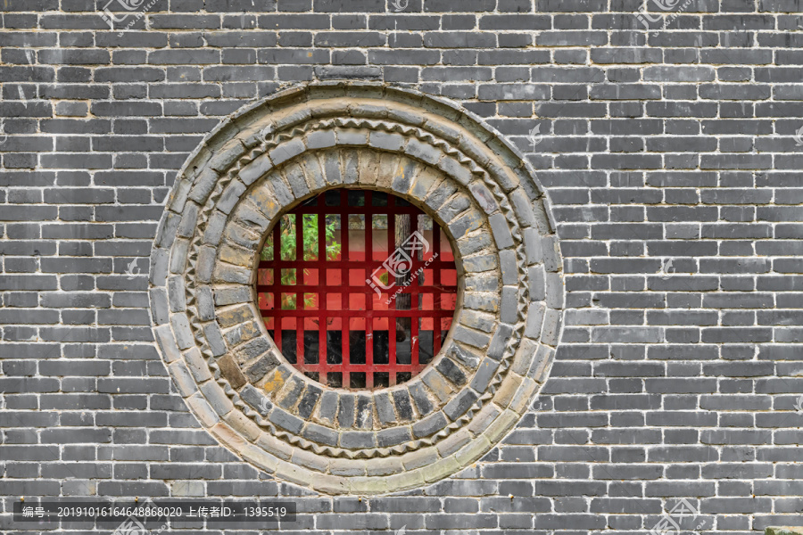 中式园林青砖窗墙