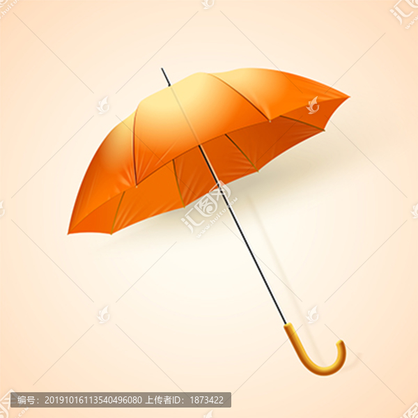 橙色雨傘矢量素材
