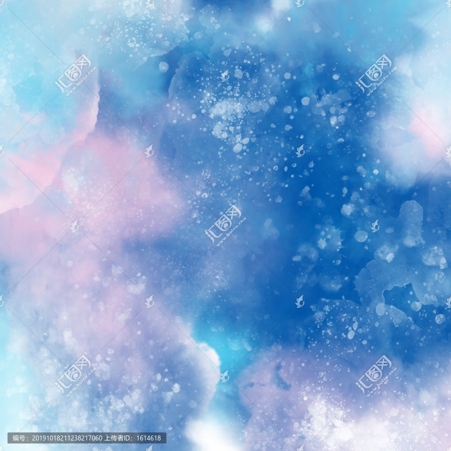 水彩手繪藍(lán)紫色清爽浪漫背景素材