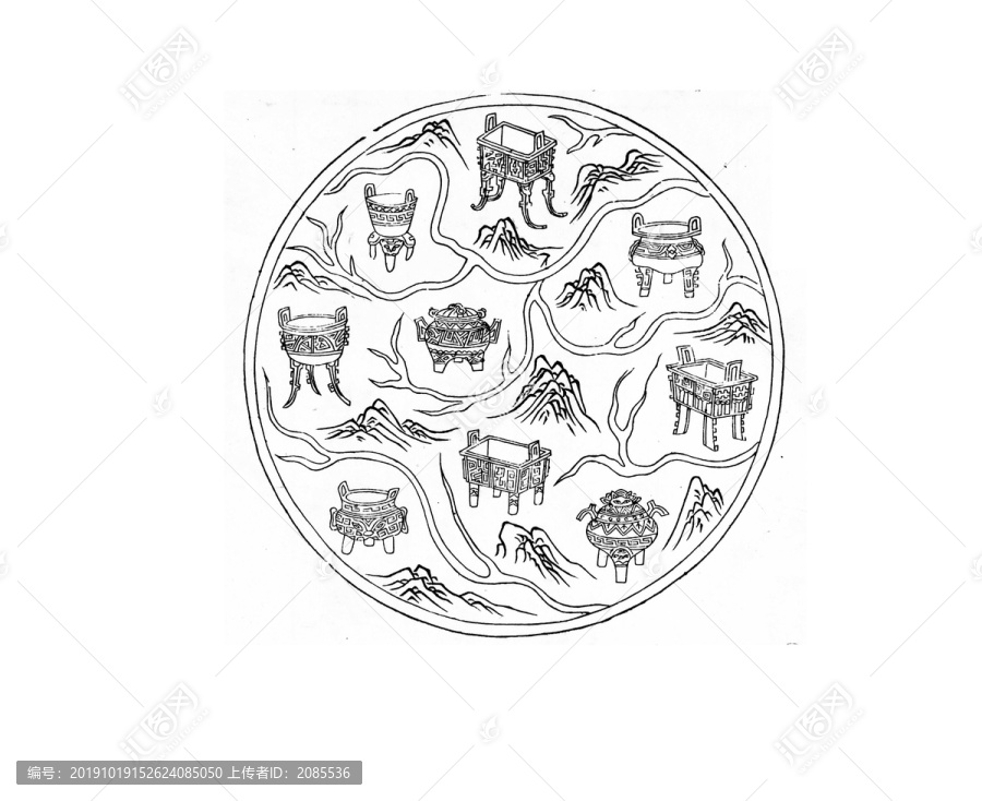 丁云鵬九鼎圖