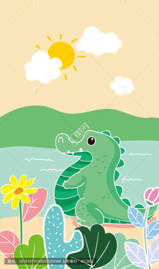 卡通小鱷魚