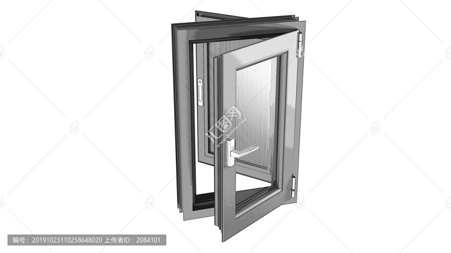 铝合金系统门窗黑白艺术效果图