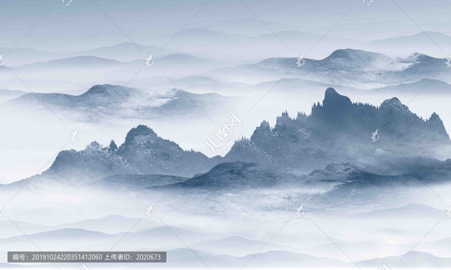 新中式水墨山水畫
