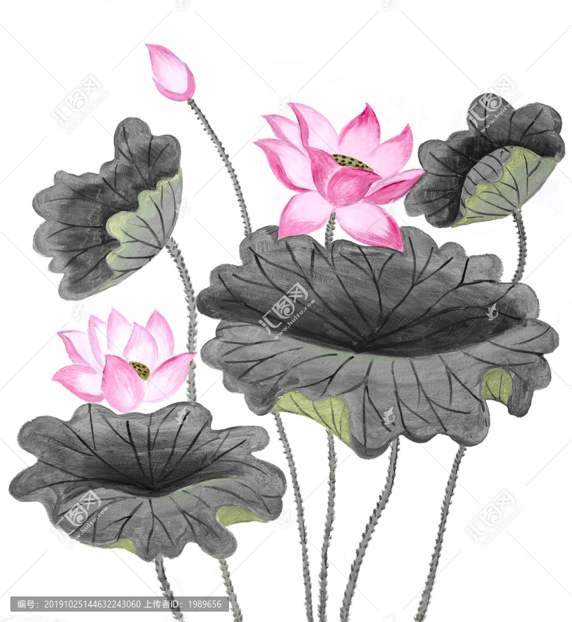 水墨荷花