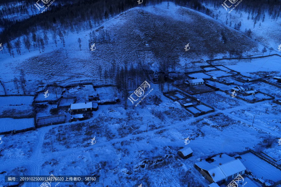 大兴安岭山林人家雪夜