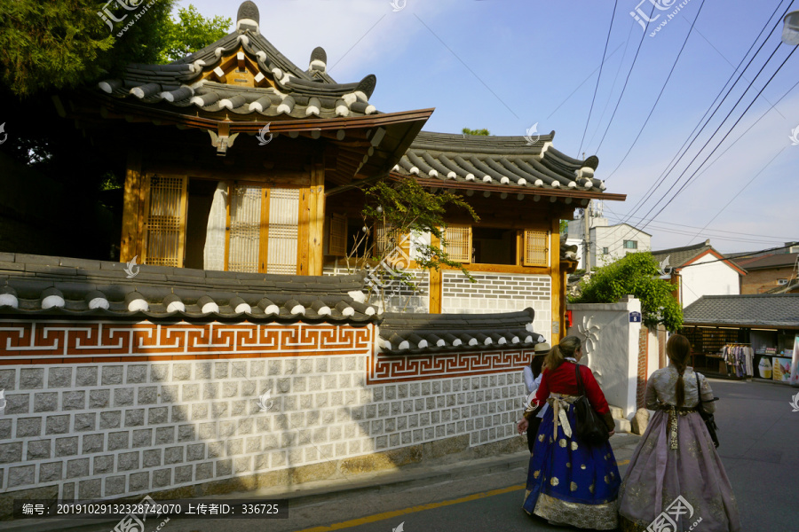 韩国北村韩屋村街道的住宅