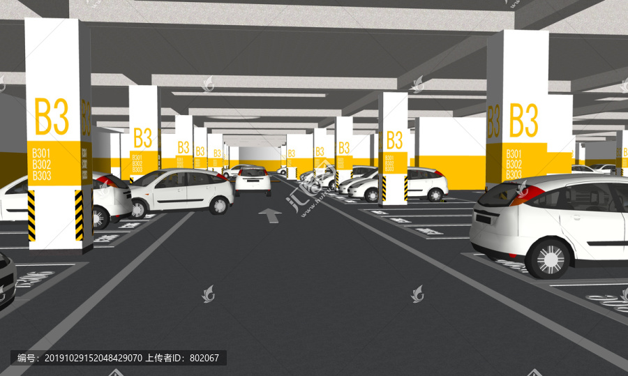 停車場(chǎng)涂刷效果圖