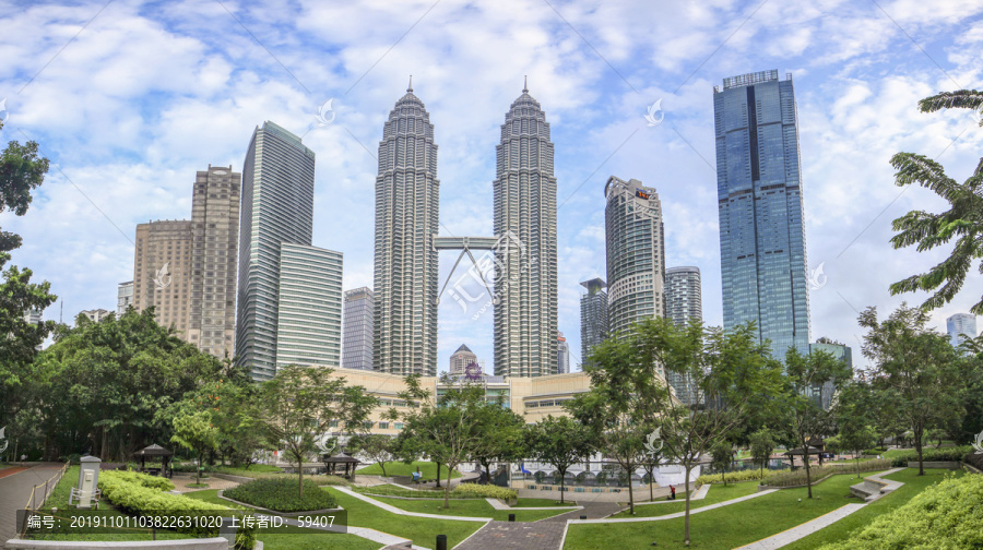 马来西亚双子塔全景