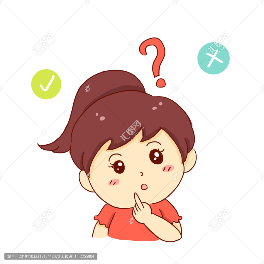 同學(xué)思考提問手繪卡通元素