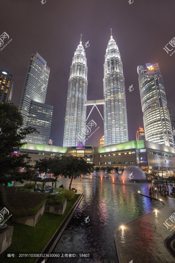 吉隆坡双子塔夜景