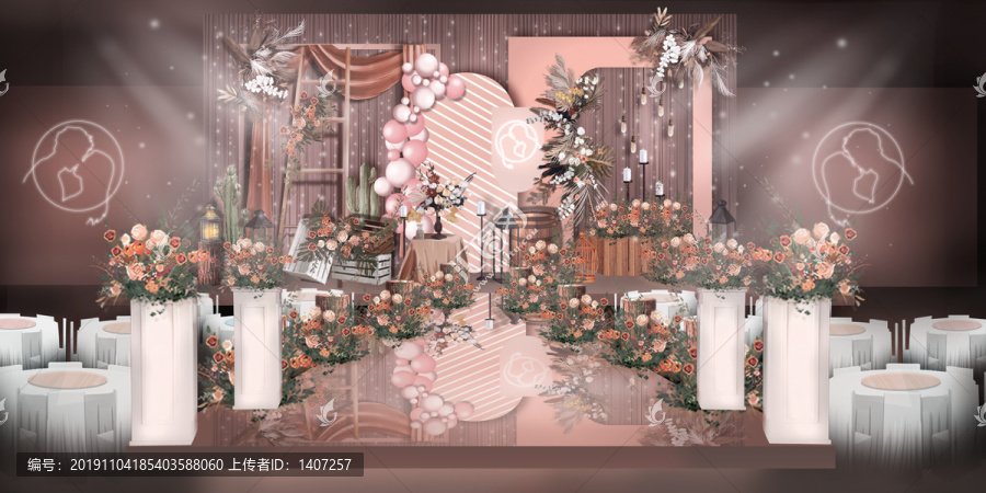 珊瑚色婚禮宴會廳