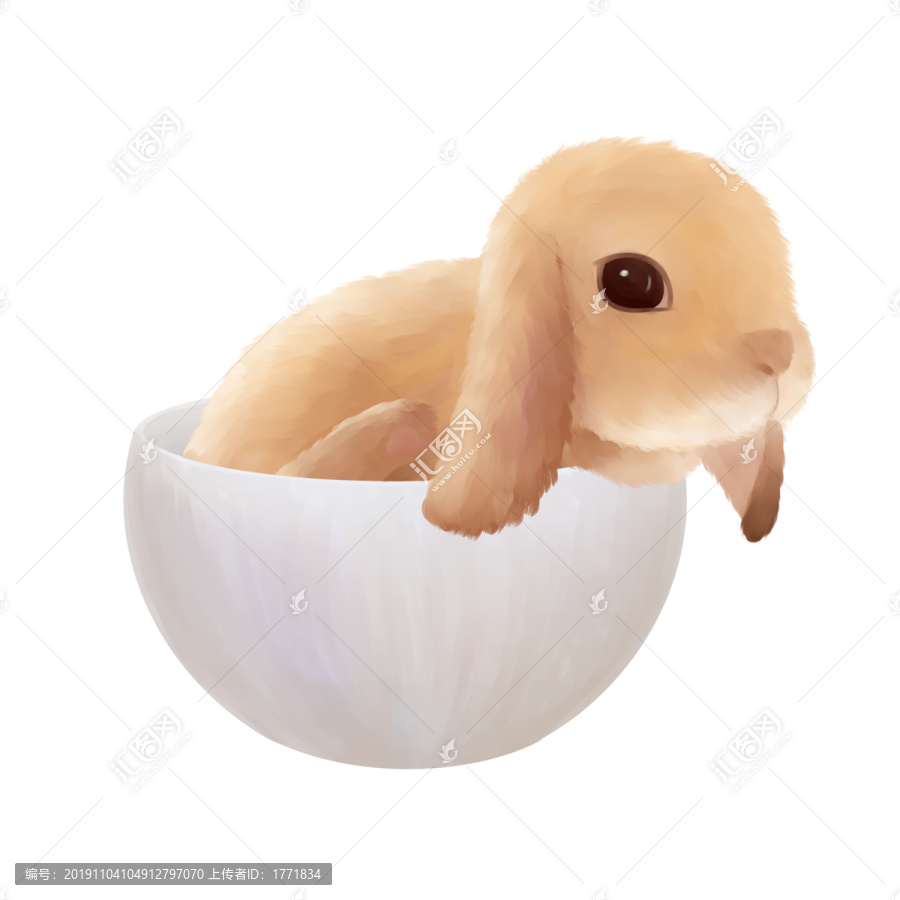 原創(chuàng)可愛茶碗兔
