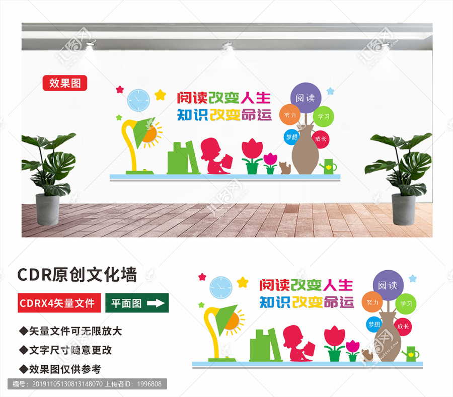 學(xué)校閱讀室文化墻