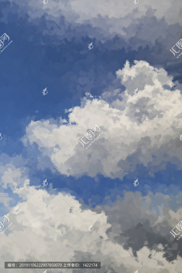 唯美天空云海云彩油畫素材