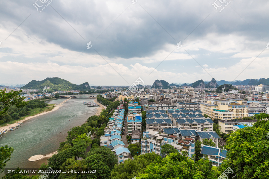 广西桂林城区全景