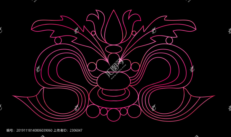 盆花復(fù)古花紋設(shè)計(jì)