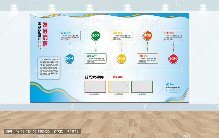 公司企业发展历程展板平面图