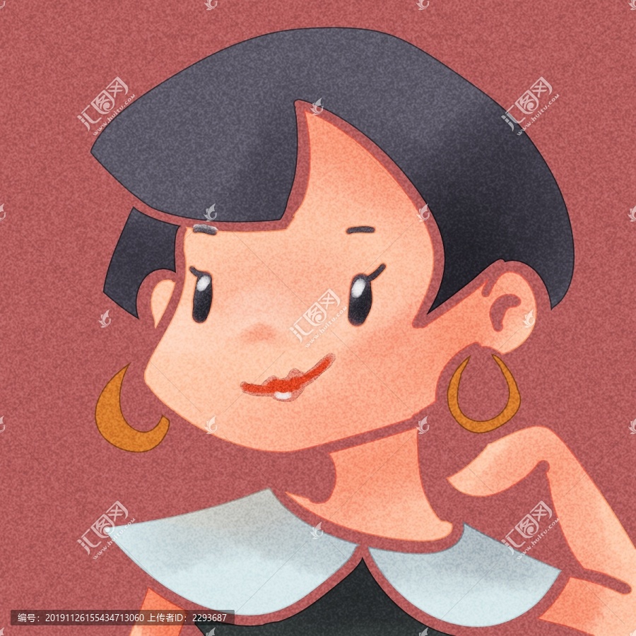 戴耳環(huán)的時尚女士頭像
