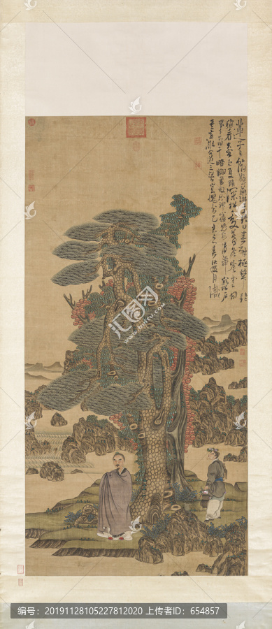 陳洪綬喬松仙壽圖