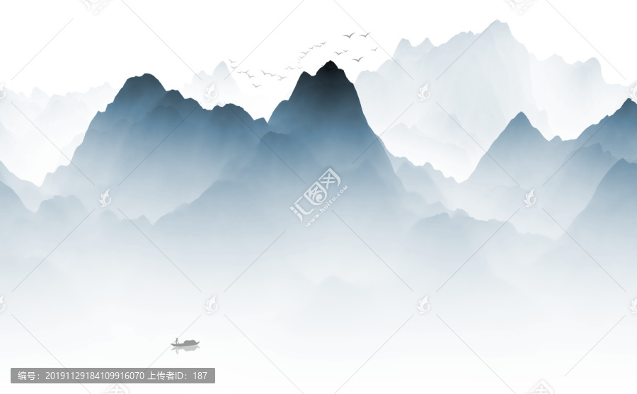 抽象意境水墨畫(huà)云霧水墨中國(guó)風(fēng)