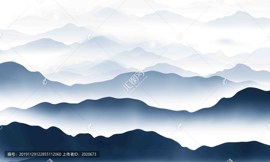 黑白山水背景墻
