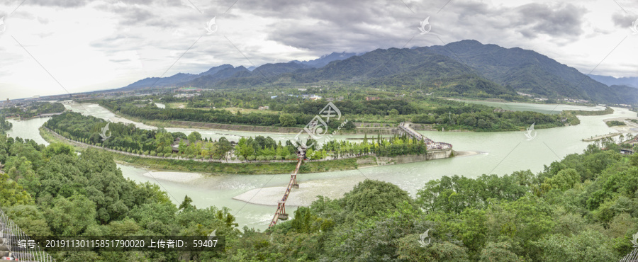 水利工程都江堰全景