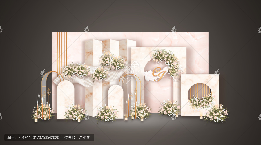 香檳色婚禮外區(qū)效果圖