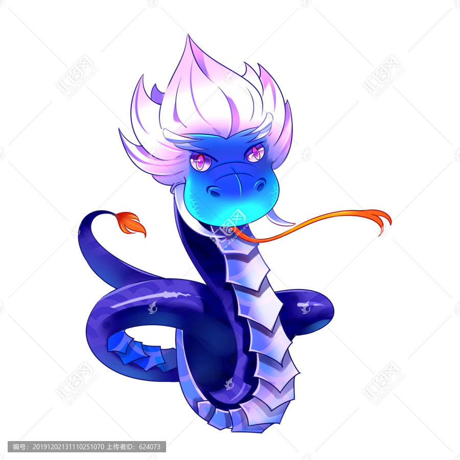 十二生肖蛇靈獸手繪PSD