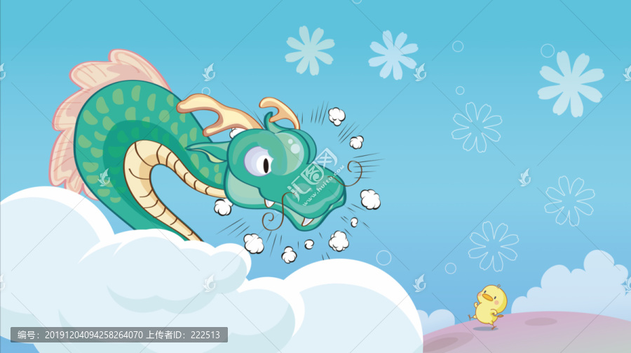 中國龍卡通插畫