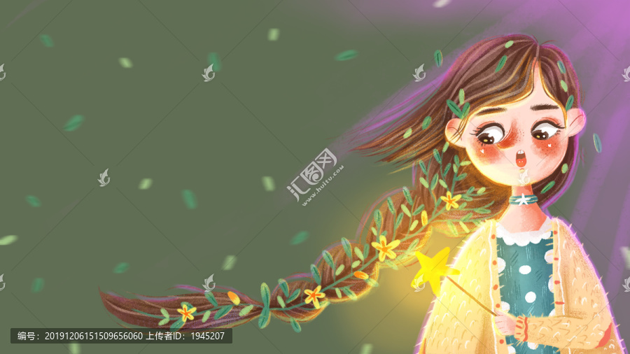小清新肌理壁紙周邊原創(chuàng)人物插畫