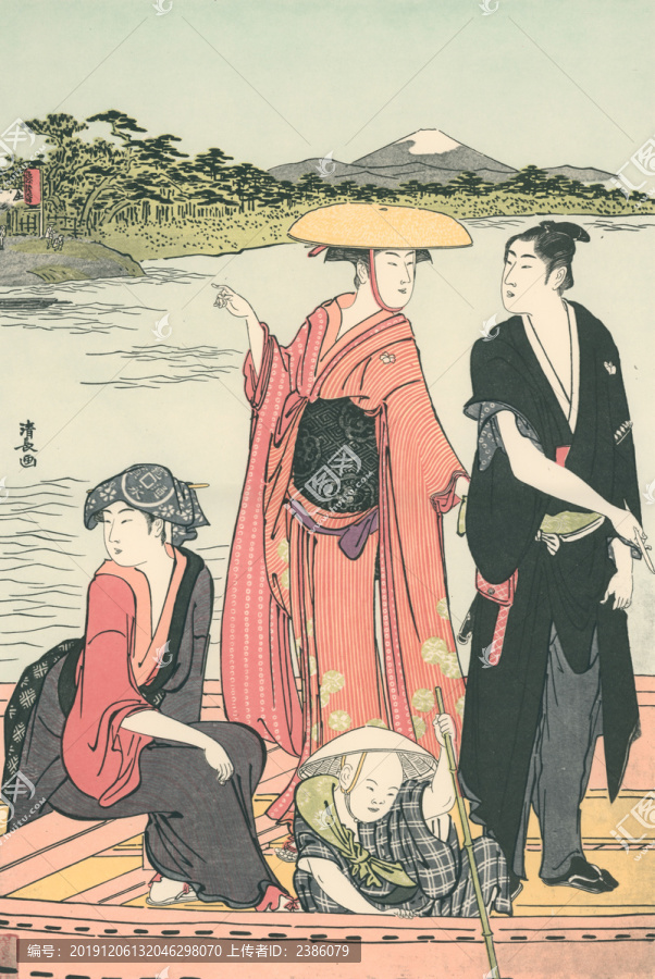 鳥居清長六郷的渡口右