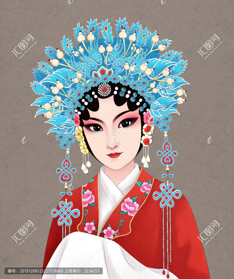 花旦臉譜戲曲國(guó)粹京劇人物插畫