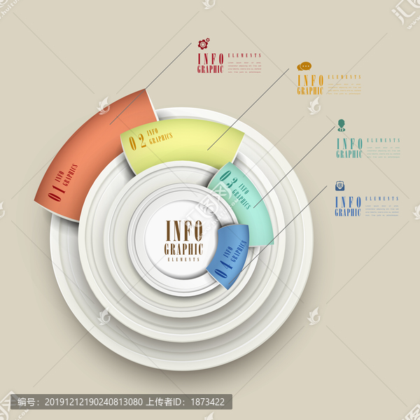 圆形标签信息图表