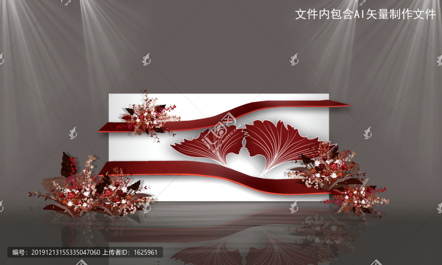 紅白色婚禮迎賓區(qū)