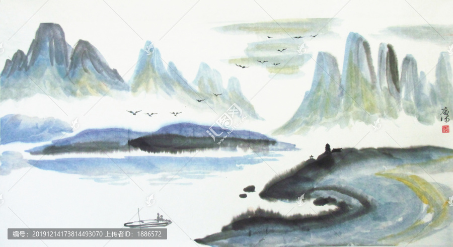 背景山水