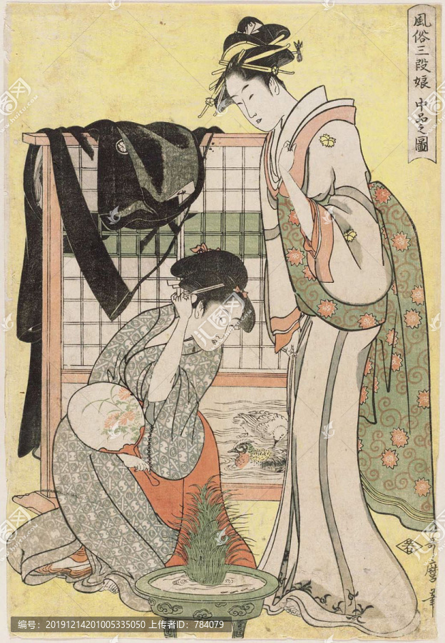 喜多川歌麿年輕女性的三個等級
