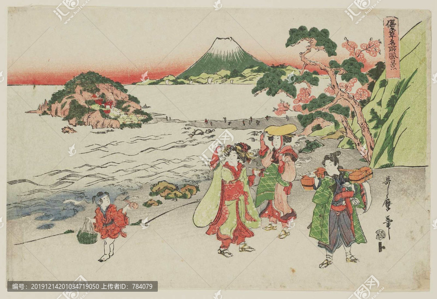 喜多川歌麿富士山下場(chǎng)景