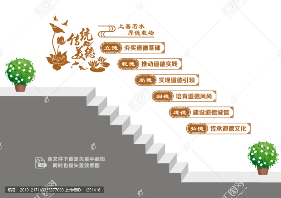 傳統(tǒng)美德樓道墻
