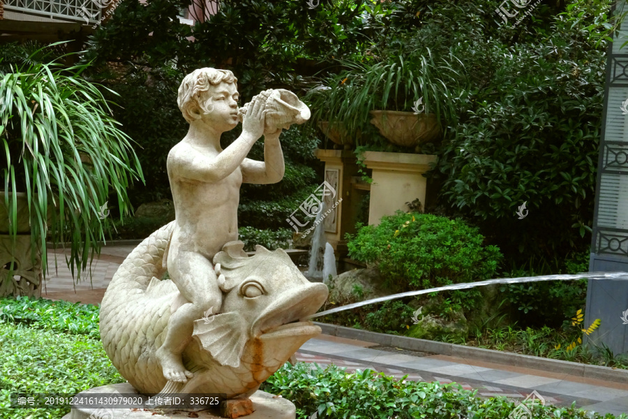 欧式风格水景园林喷泉天使雕塑