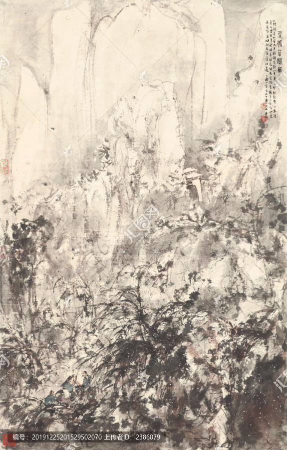 傅抱石雪擁藍(lán)關(guān)圖