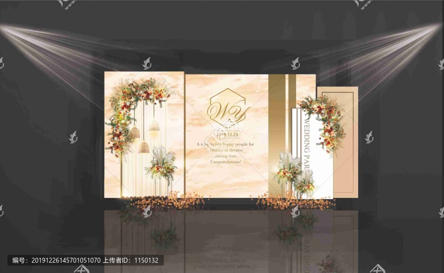 香檳色泰式婚禮迎賓區(qū)