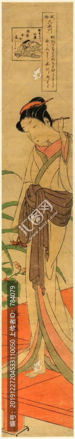 鈴木春信晚上在陽臺上的女子